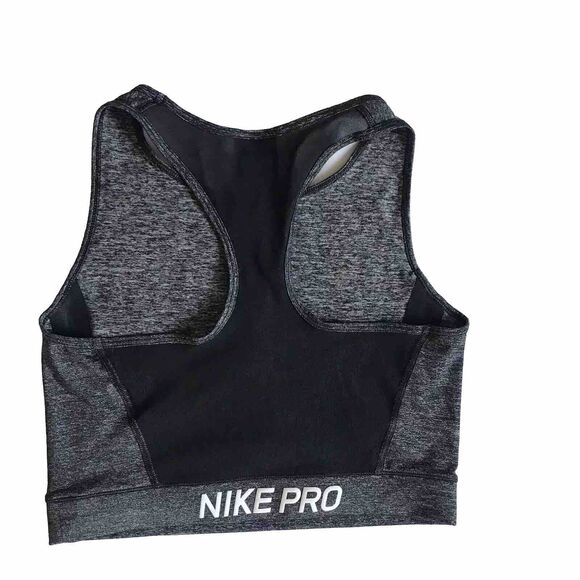 NIKE PRO HYPERCOOL TANK TOP DRI FIT CROPPED GREY BLACK MESH 889627-011 S EUC! - Picture 4 of 10